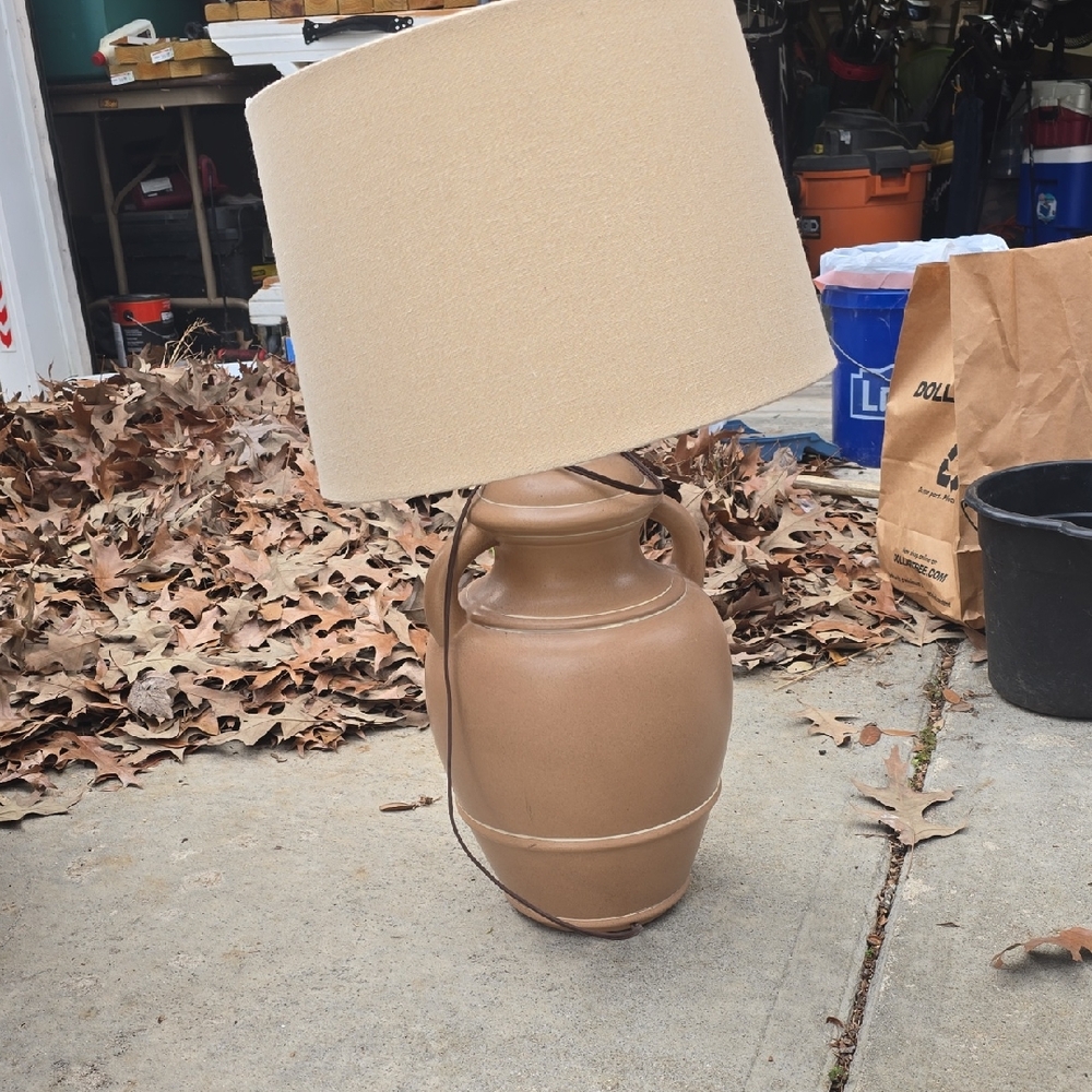Elegant Tan Ceramic Table Lamp